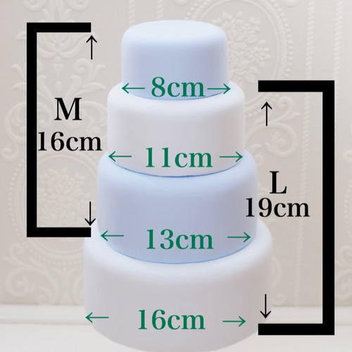 三段ローズクレイケーキ＊ワインレッド＊色変更可＊フェイクケーキ