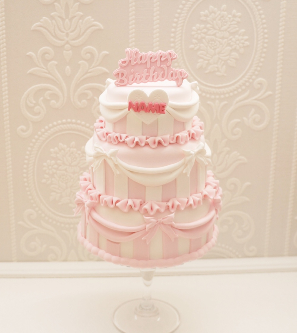 フリフリバースデークレイケーキ✳︎ベビーピンク✳︎色変更可