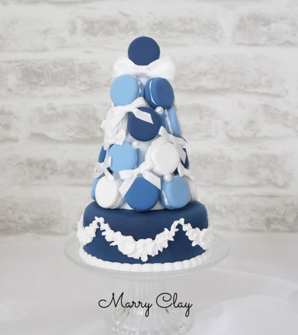 マカロンタワー　ブルーグラデーション マカロンタワー ブルーグラデーション