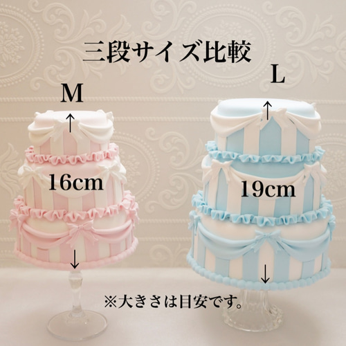 フリフリクレイケーキ✳︎水色✳︎色変更可＊フェイクケーキ