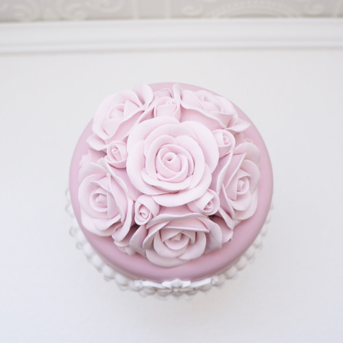 フェイクケーキ Sugar ハンドメイド ハート ピンク ローズ 好きな色で