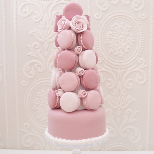 クレイケーキ＆マカロンタワーセット＊くすみピンク＊色変更可