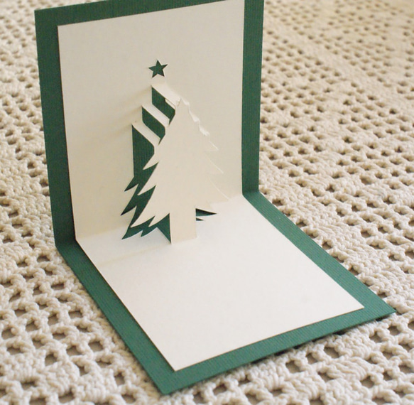 【送料込】ミニ クリスマスツリー 2枚セット（緑） 4枚目の画像