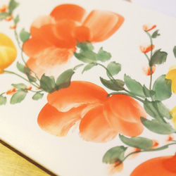 [含運費]手繪花卉賀卡（橙色） 第4張的照片