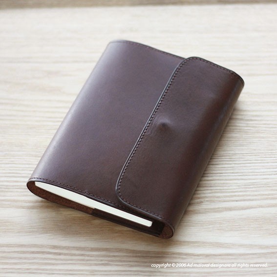 ほぼ日手帳カバー  A6手帳カバー・チョコ しおり付[受注製作品]