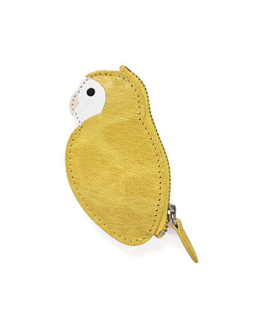 コザクラインコのコインケース ・イエロー×ホワイト[受注製作品]