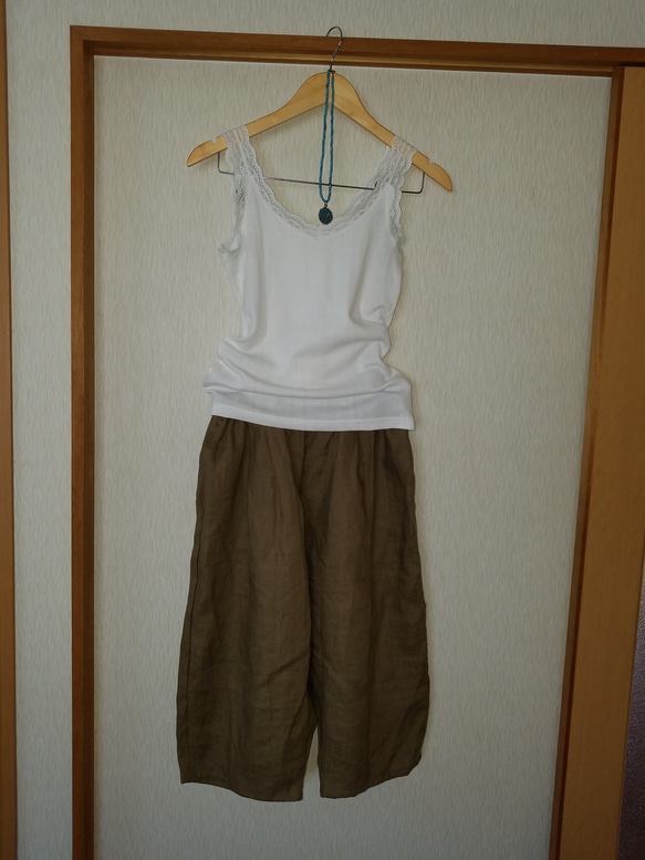 バレルパンツ フレンチリネン100% ハーフパンツ CUPADEO 通販｜Creema 
