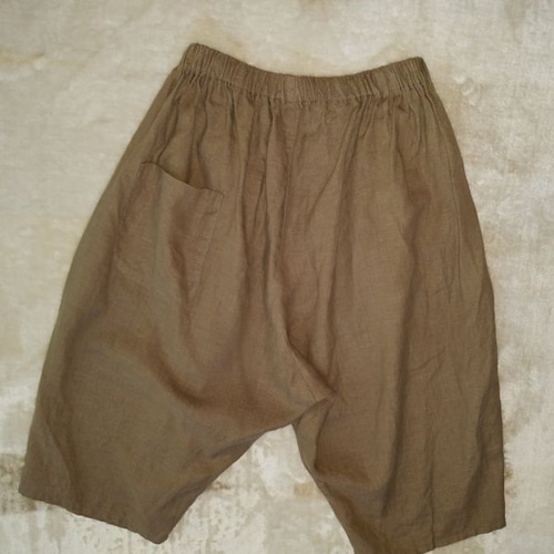 バレルパンツ フレンチリネン100% ハーフパンツ CUPADEO 通販｜Creema  