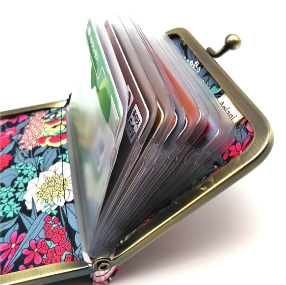 ◇カードリフィル付き ☆ 超スリム がま口 カードケース ◇ Archive Lilac・ディープブルー 5枚目の画像