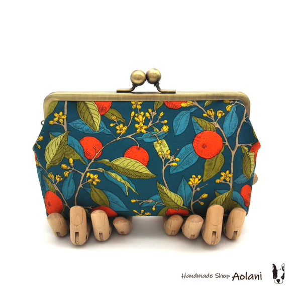 ◇ あめ玉つまみ ☆ リバティプリント がま口 通帳ケース  