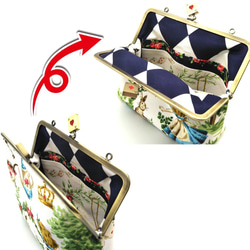 ◇ 撲克牌把手 ☆ 2way clip pouch with hook 18cm ◇ Wonderland navy 第6張的照片