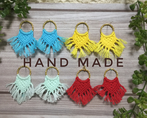 no.196 ハンドメイド✩.*引き揃え糸のくすみカラー上品イヤリング（ピアス） 0_6dabe5c9347c073a2586899826f5