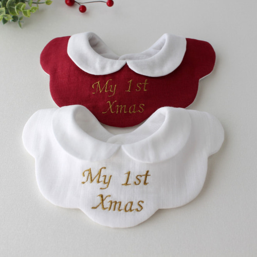 11月末まで受注 クリスマス スタイ 小さめ[My 1st Xmas] スタイ