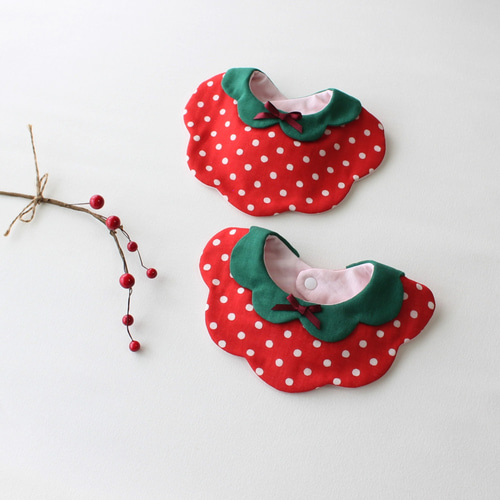 いちご スタイ サイズ 選択可 3サイズ 名入れ 刺しゅう スタイ