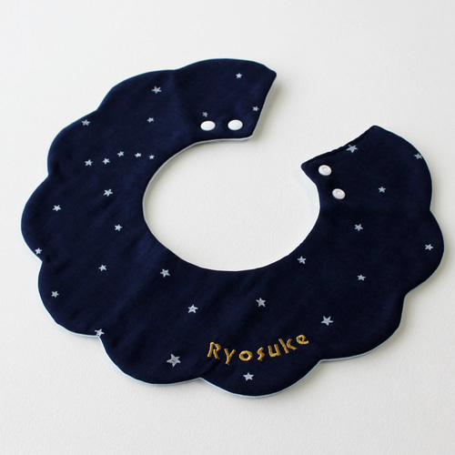 スター スタイ 刺繍 名入れ リース 型 2色 スタイ・よだれかけ baby's