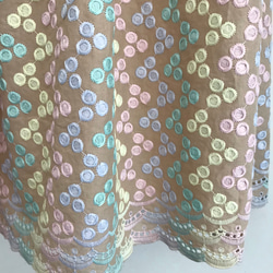 (送料無料)刺繍とレースのスカート(ベージュ) 3枚目の画像
