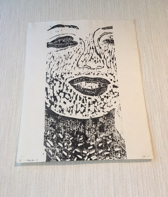 Marilyn D／木版画　★woodblock print 1枚目の画像