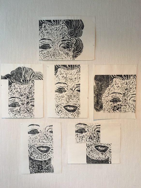 Marilyn F／木版画　★woodblock print 4枚目の画像