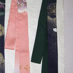 新品【正絹】帯揚のような仮紐・長尺・サーモンピンク・オリジナル品 　半幅帯の帯揚げ 2枚目の画像