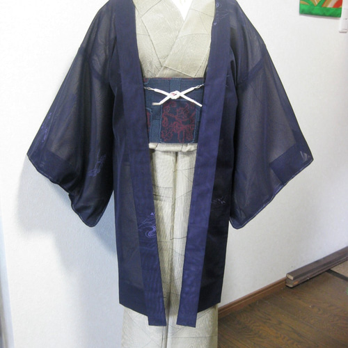 正絹】新品・紗・長羽織 ・茄子紺色・春夏羽織 着物 kimono-sino 通販 