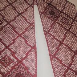 【新品】正絹絞り半衿(小豆色) Ｇ   三つ折り縫い始末 5枚目の画像