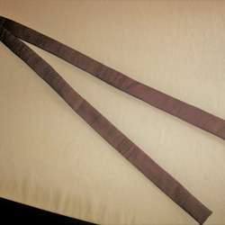新品【正絹】帯揚のような仮紐・ダークなパープルグレー165㎝　オリジナル品 　半幅帯の帯揚げ 2枚目の画像