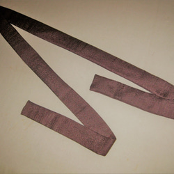 新品【正絹】帯揚のような仮紐・ダークなパープルグレー165㎝　オリジナル品 　半幅帯の帯揚げ 3枚目の画像