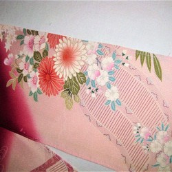 正絹半衿(ボルドー菊)　シルク  着付け小物 3枚目の画像