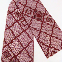 【新品】正絹絞り半衿(小豆色) B シルク  三つ折り縫い始末 2枚目の画像