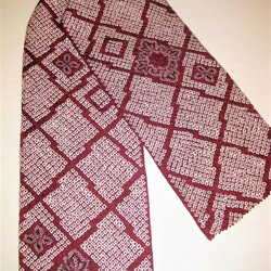 【新品】正絹絞り半衿(小豆色) B シルク  三つ折り縫い始末 5枚目の画像