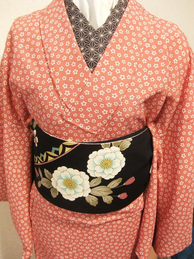 [セール]単衣着物(小花) 身丈169㎝　裄68cm  洗える着物