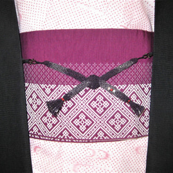 新品･駒絽･長羽織(シルック･黒）ブラック 5枚目の画像