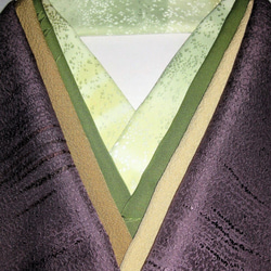 【新品】正絹 広衿重ね衿(ダークもえぎ色)　伊達襟　シルク 6枚目の画像