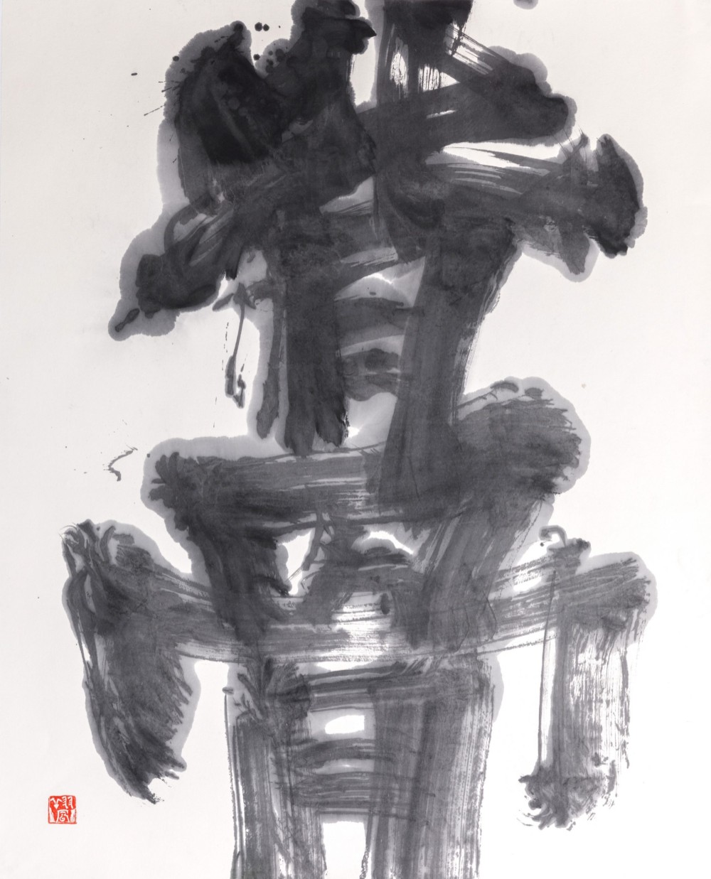 墨象原画『背骨』（額装）