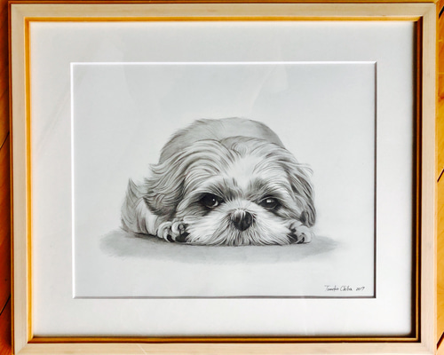 チャールズ・リン・ブラッグ　犬　色鉛筆画　5号 チャールズ・リン・ブラッグ 犬 色鉛筆画 5号 - メルカリ