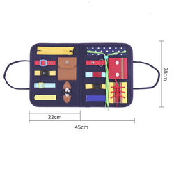 プレゼント付【即納分】バッグ型知育玩具　バッグ型おもちゃ　ファスナー　ボタン留め 紐通し　モンテッソーリ　リハビリ 4枚目の画像