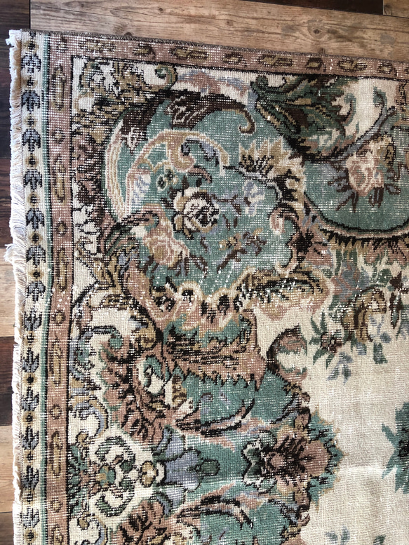 ヴィンテージラグ　トルコ絨毯　オールドキリム　ターキッシュ　大判　ラグ 3枚目の画像