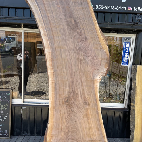 天然クリ　レジンテーブル　テーブル　天板　一枚板　テレビ台　カウンターテーブル ダイニングテーブルxポプラxレジン【大阪府 N様】個性的なレジンの一枚