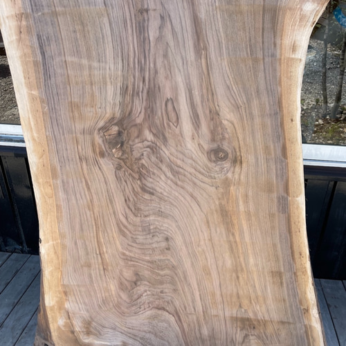 ウォールナット 一枚板 テーブル レジンテーブル 2450×720-950×65