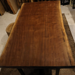 ブビンガ 一枚板 ダイニング テーブル 最上杢 特大 リビング おしゃれ