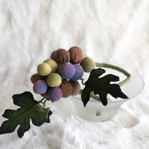 本絹ちりめん染花 一輪挿し《ぶどう》 一輪挿し・花瓶・花器