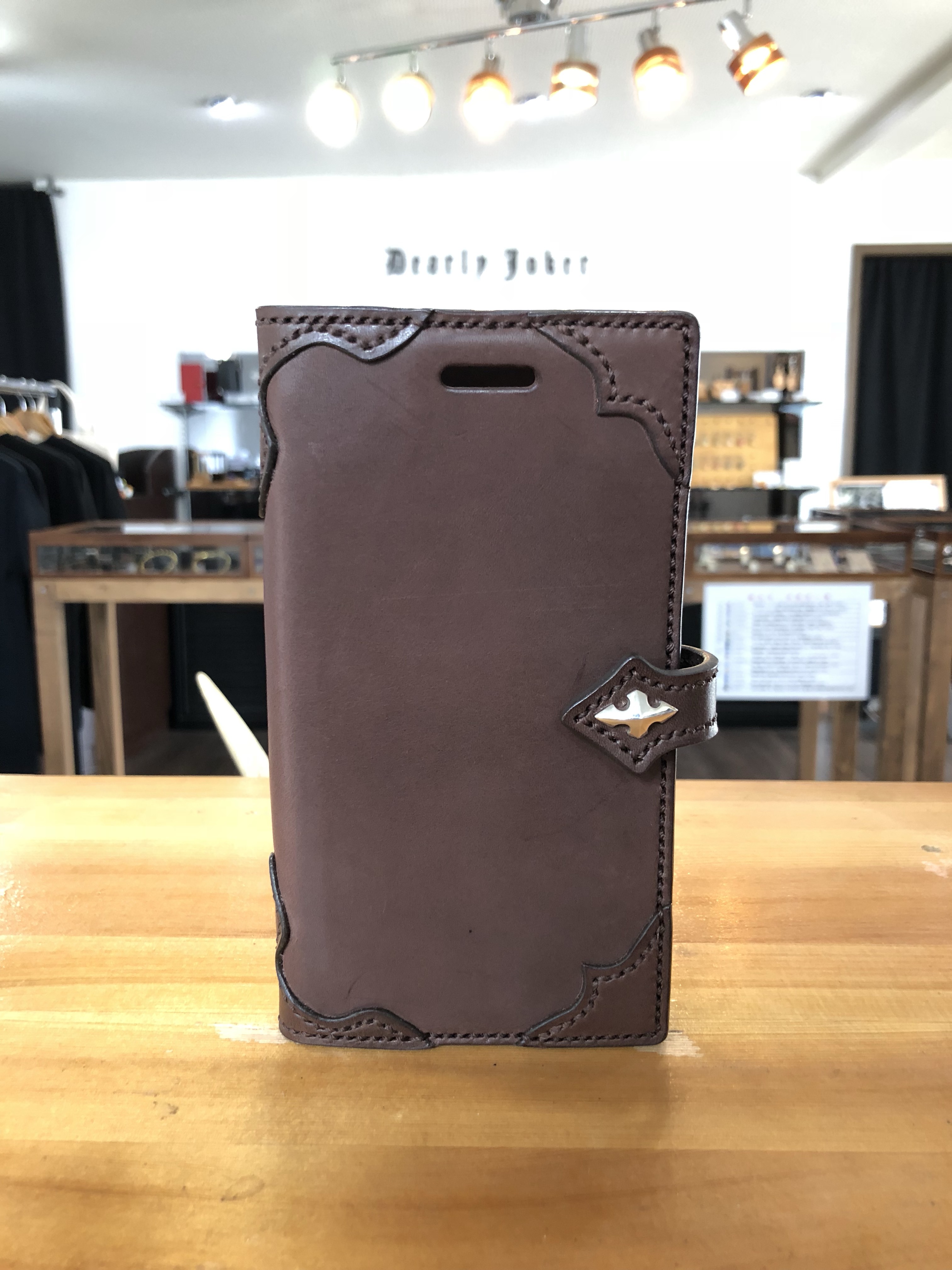 手帳型スマートフォンケース フリータイプL ダークブラウン