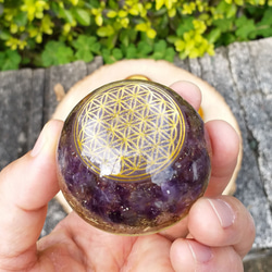 【宇能】生命之花,七脈輪奧根水晶組, 平衡身心健康,轉換電磁波負能量的奧根水晶能量圓墜 第3張的照片