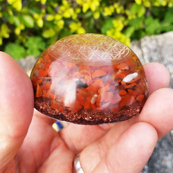 【宇能】生命之花,七脈輪奧根水晶組, 平衡身心健康,轉換電磁波負能量的奧根水晶能量圓墜 第4張的照片