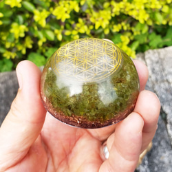 【宇能】生命之花,七脈輪奧根水晶組, 平衡身心健康,轉換電磁波負能量的奧根水晶能量圓墜 第6張的照片