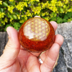 【宇能】生命之花,七脈輪奧根水晶組, 平衡身心健康,轉換電磁波負能量的奧根水晶能量圓墜 第7張的照片