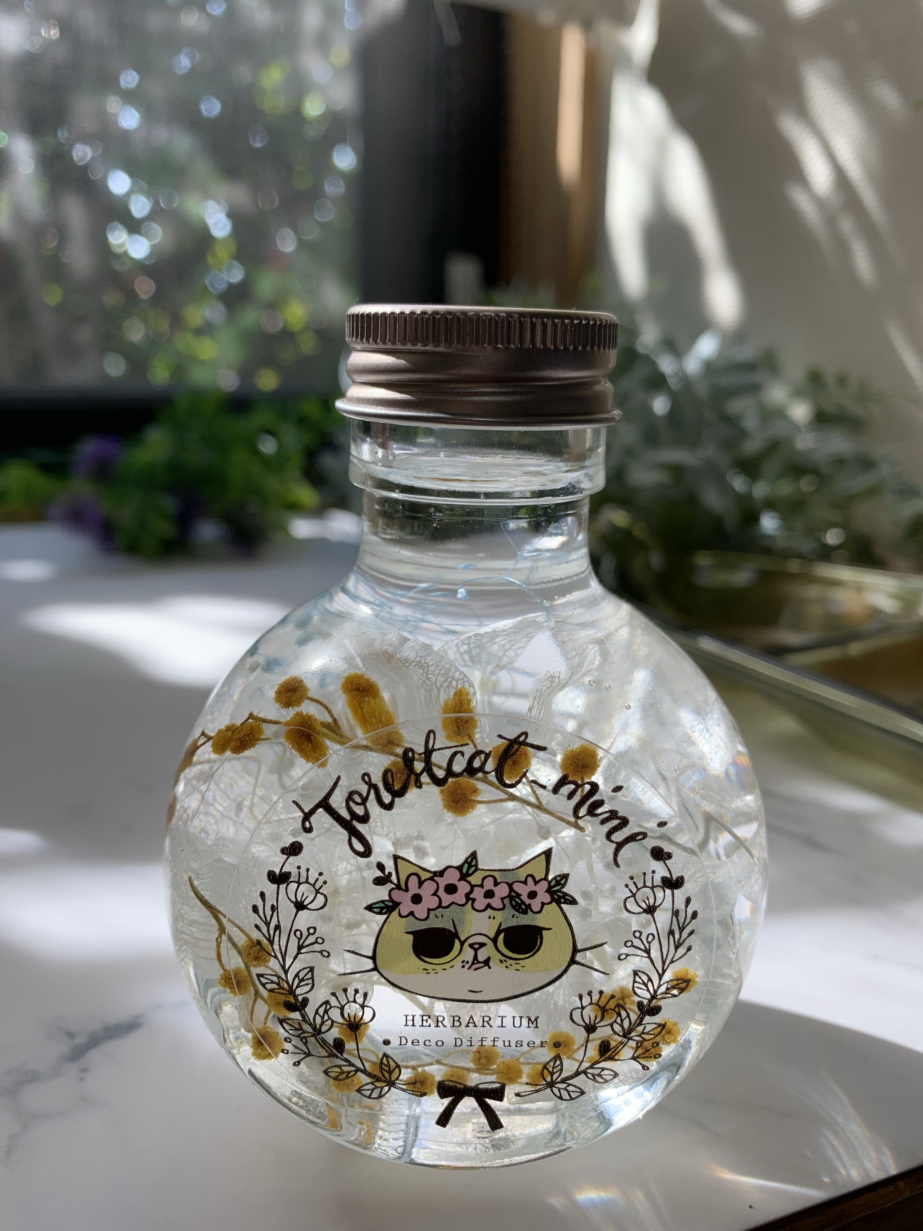 No.151 ミモザ＆猫ちゃんの箸置き♡固まるハーバリウム2個set 【公式通販】