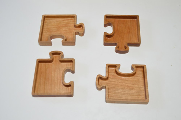 木製　パズル豆皿(4枚セット) 3枚目の画像