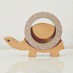 木で切るマスキングテープカッター(カメタイプ) マスキングテープ