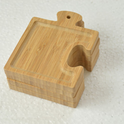 竹製パズル豆皿(4枚セット) 3枚目の画像